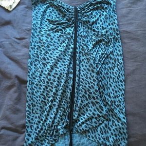 Blue leopard-print mini dress